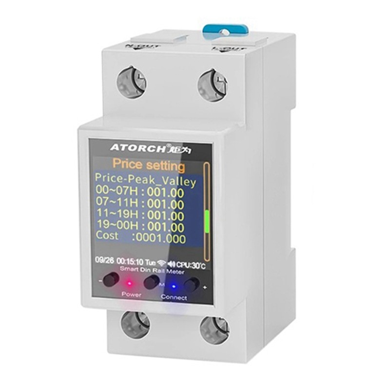 [sunshineyou]ATORCH GR2PWS มิเตอร์ไฟฟ้า Tuya WiFi Rail Power Meter AC50-320V Digital Display Monitor