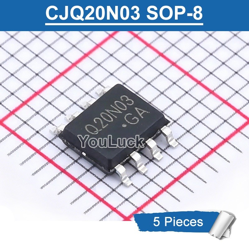 5pcs KJQ20N03 Q20N03 SOP-8 20A/30V N-Channel MOSFET ใหม่เดิม