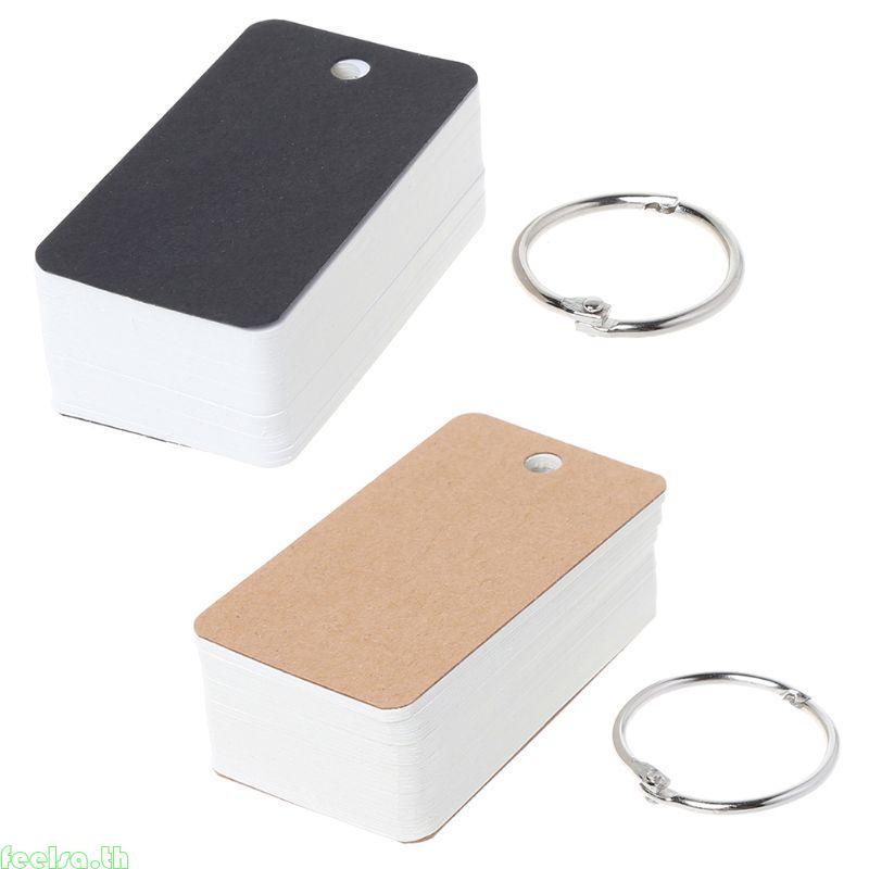 Feela DIY Index Cardboard Cover กระดาษเปล่าการ์ด Memo Pad Bookmark Binder แหวน