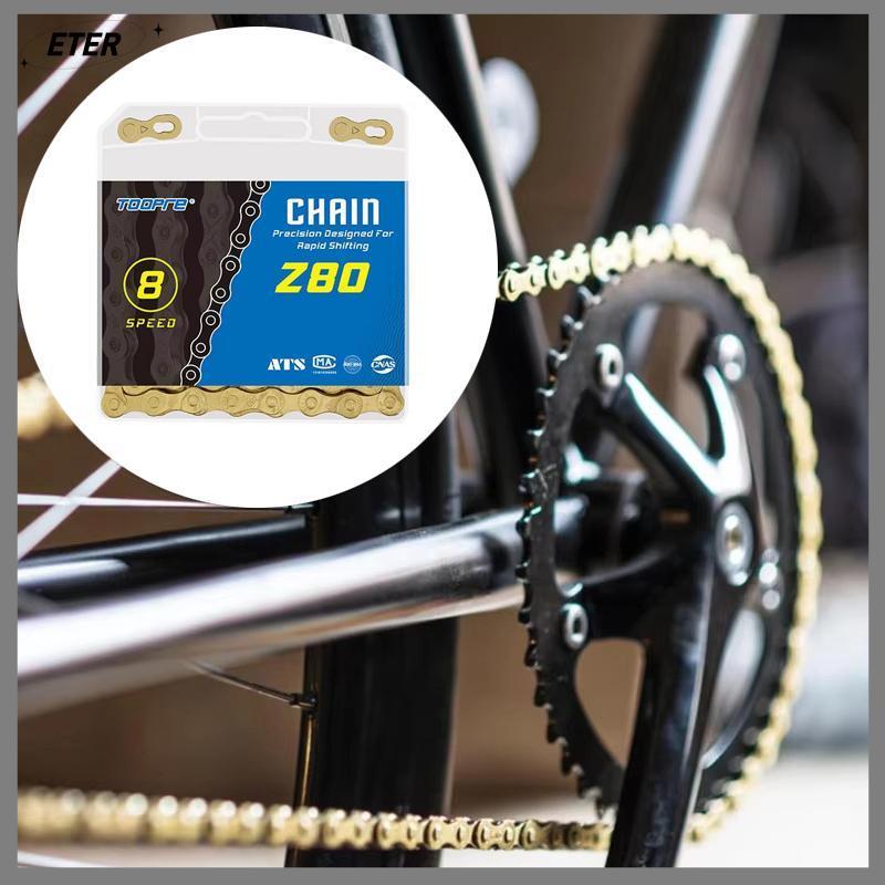 ETERNITY Anti-Rust Gold โซ่จักรยาน Z80 6/7/8 ความเร็ว 116L Qui Release สําหรับจักรยานถนนกลางแจ้งขี่อ