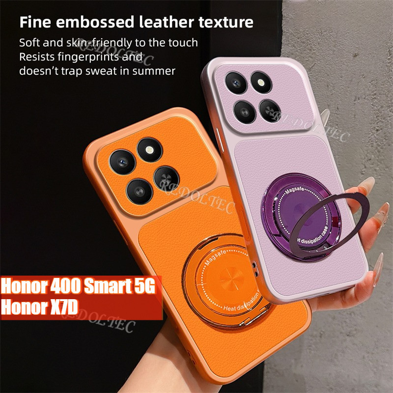 Honor 400 สมาร์ท X7D 5G ปลอกหนังเคสโทรศัพท์หมุนได้ 360 องศาผู้ถือแหวน Kickstand กันกระแทกฝาครอบป้องก
