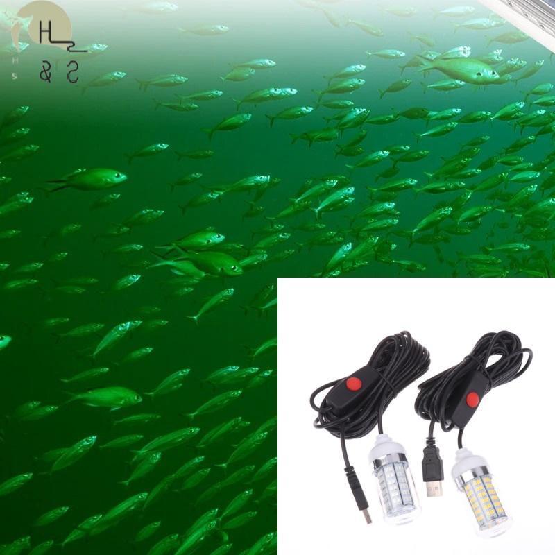 [H&S] ไฟตกปลา LED USB 5V IP68 Lure Fish Finder โคมไฟดึงดูดกุ้งปลาหมึก Krill ไฟใต้น้ํา 4 สี {th}