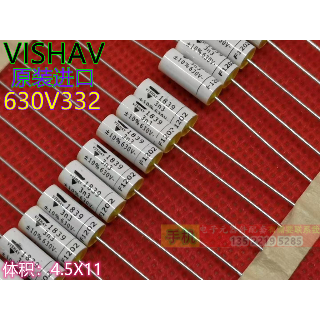 VISHAY Axial Non-Intective Absorbent Capacitor 630V332 3n3 630V3.3 NF 3300PF 1839