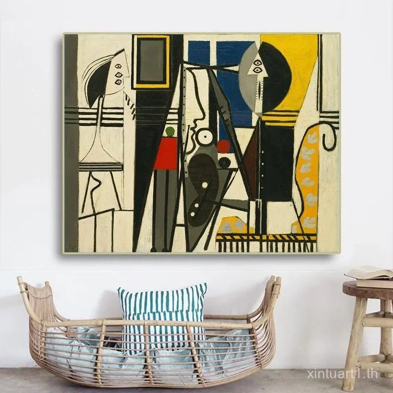 Pablo Picasso "ศิลปินและรุ่นของเขา,1926" ภาพวาดสีน้ํามันบนผ้าใบงานศิลปะโปสเตอร์ภาพตกแต่งผนังสมัยใหม่