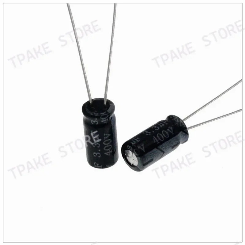 Ly 100pcs 3.3uf400v 400v3.3uf 3.3mfd 400wv 8x12 มม.อลูมิเนียม electrolytic capacitor radial