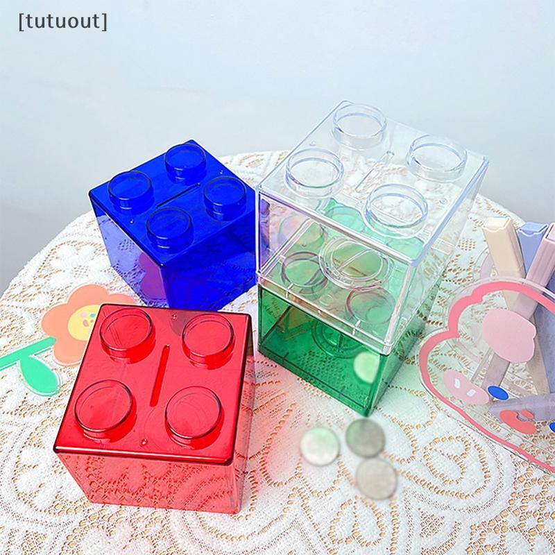 [tuout] Blos Shape Coin Box Kids Money Bank Transparent Staable Storage Box Toy for Children Coin Pi