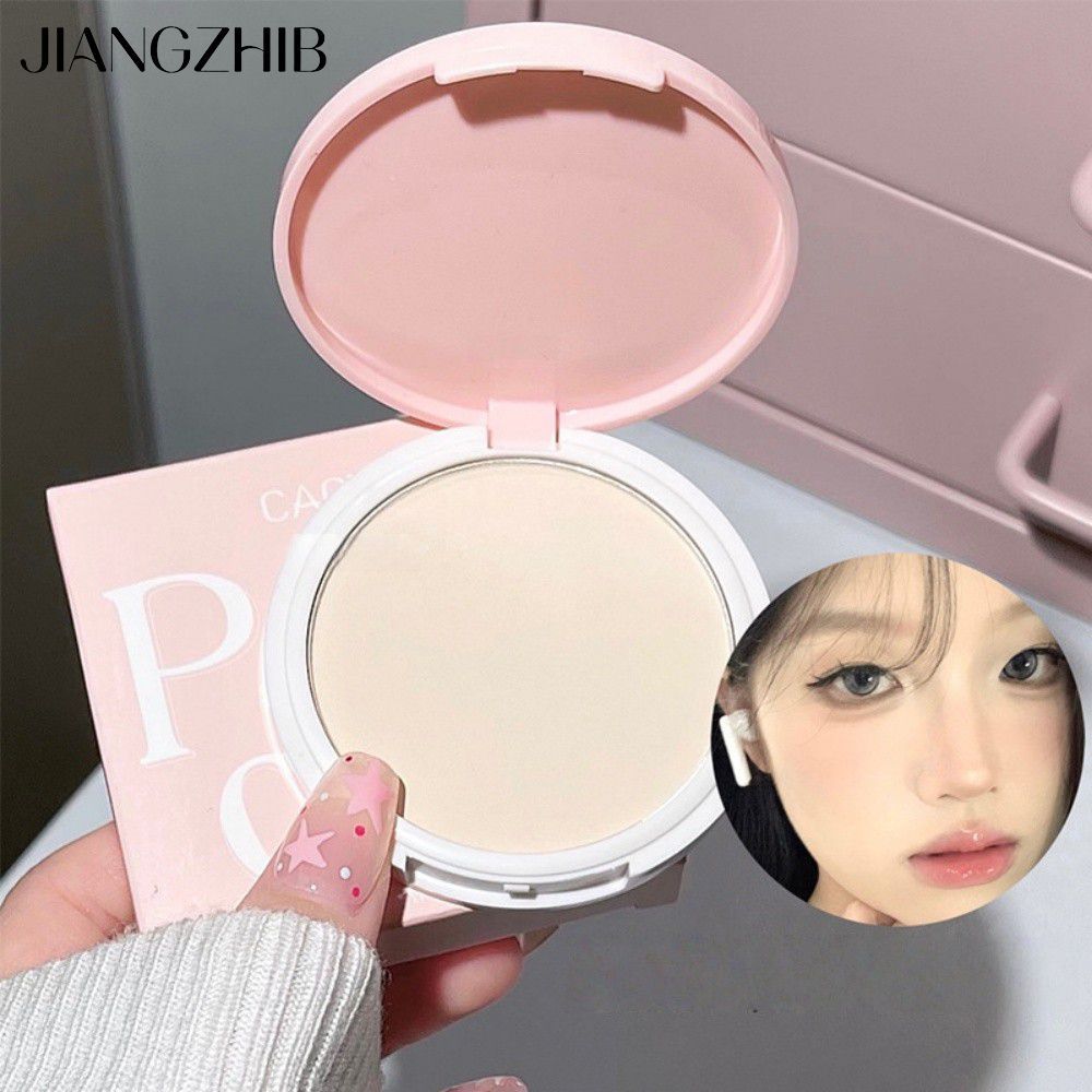 JIANGZHIB CACE แป้งฝุ่นควบคุมความมัน แป้งแต่งหน้าบางเบานุ่ม น้ําหนักเบา กันน้ํา ทนทาน แป้งอัดแข็งนุ่