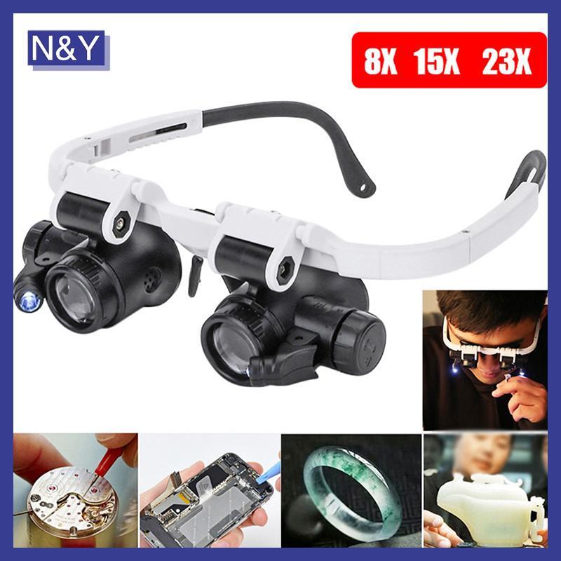 N&Y 2022 8X/23X Double Eye LED โคมไฟแว่นขยายแว่นตาแว่นขยาย Loupe .