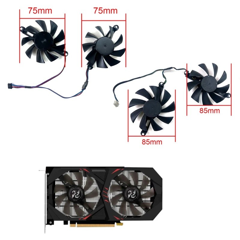 พัดลมระบายความร้อน 4PIN 75 มม.85 มม.RX6600M GPU เปลี่ยนอุปกรณ์เสริมสําหรับ PELADN RX580 RX6600M 8G ก