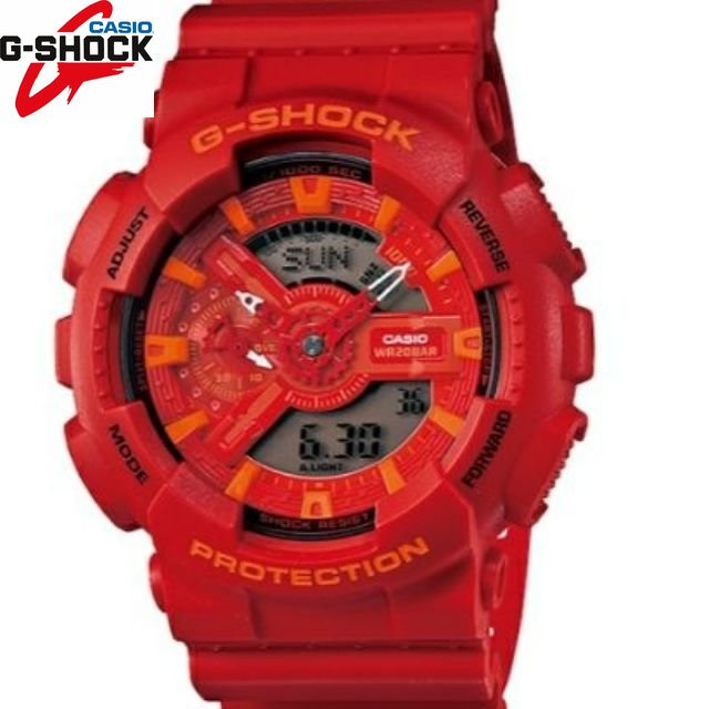 QIXIAO G*/*shock GA-110-AC-4AJF Big Red Transformers Series แฟชั่นเรซิ่นสายนาฬิกา F168