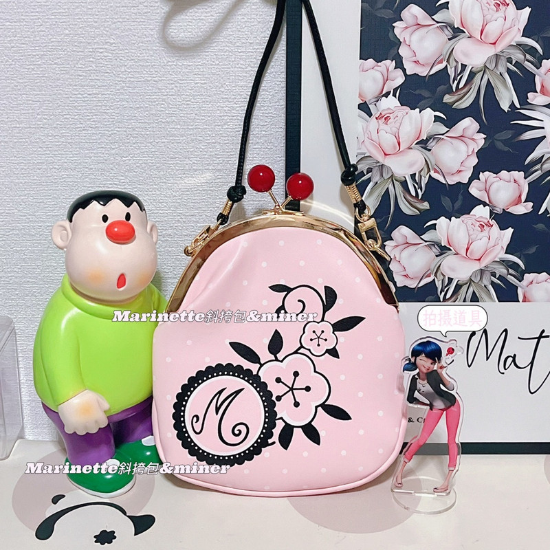 Ladybug Radi Marina พัดลม Messenger กระเป๋า PU พิมพ์ล็อคกระเป๋า Messenger น่ารักกระเป๋าเครื่องเขียน 
