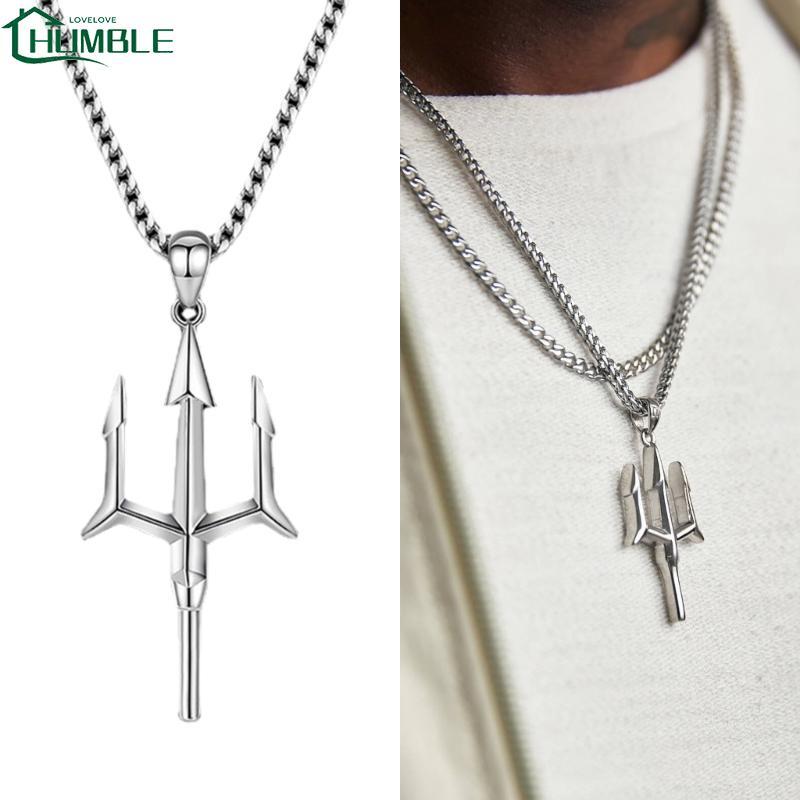 Humble Retro Tridents สร้อยคอ DIY สไตล์ฮิปฮอปจี้ Clavicle Chain Punk Mythology
