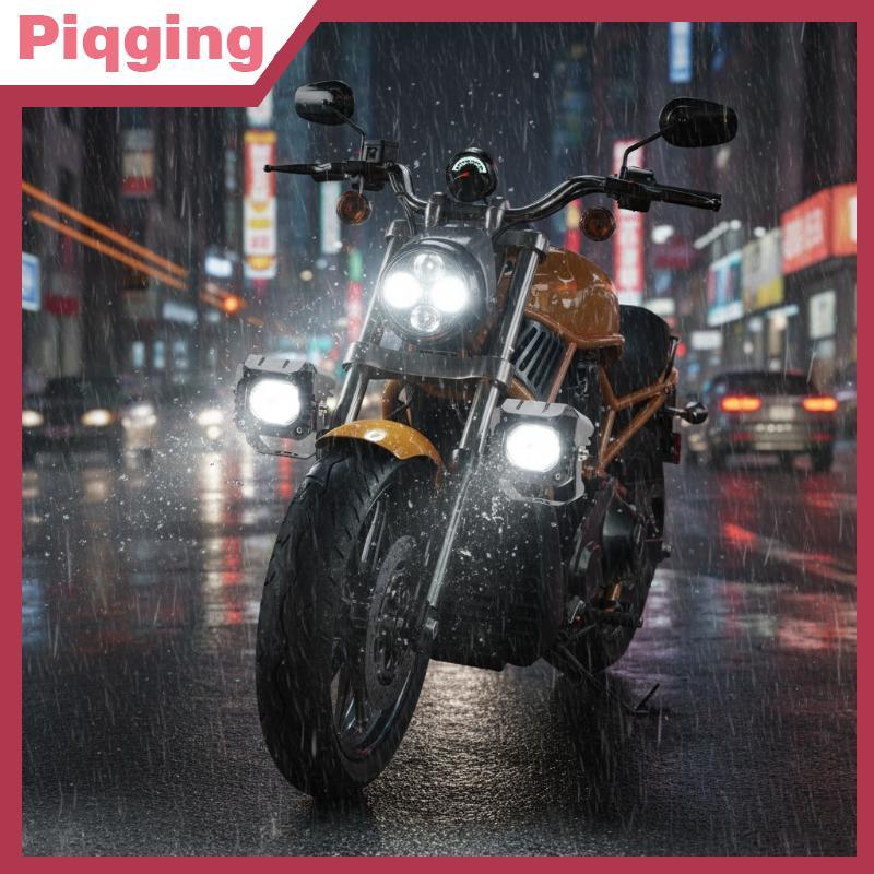 Piqging V7 V8 MOFOX รถจักรยานยนต์ Mini Spotlight Dual สีกันน้ํา High Low Beam สําหรับ Dirt Roads TH