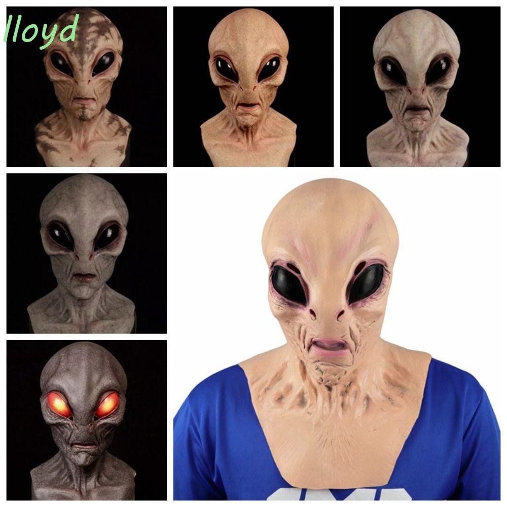 LLOYD หน้ากากคนต่างด้าวฮาโลวีน, Supersoft Big Eyes Horror Alien Mask, ของเล่น Face Latex น่ากลัว Sku