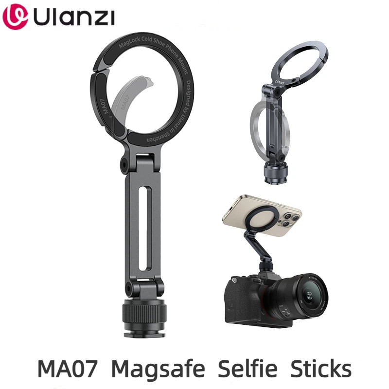 Ulanzi MA07 Magsafe Selfie Sticks สําหรับกล้องโทรศัพท์เติมแสงขาตั้งกล้องพร้อมรองเท้าเย็น 1/4 "สกรู
