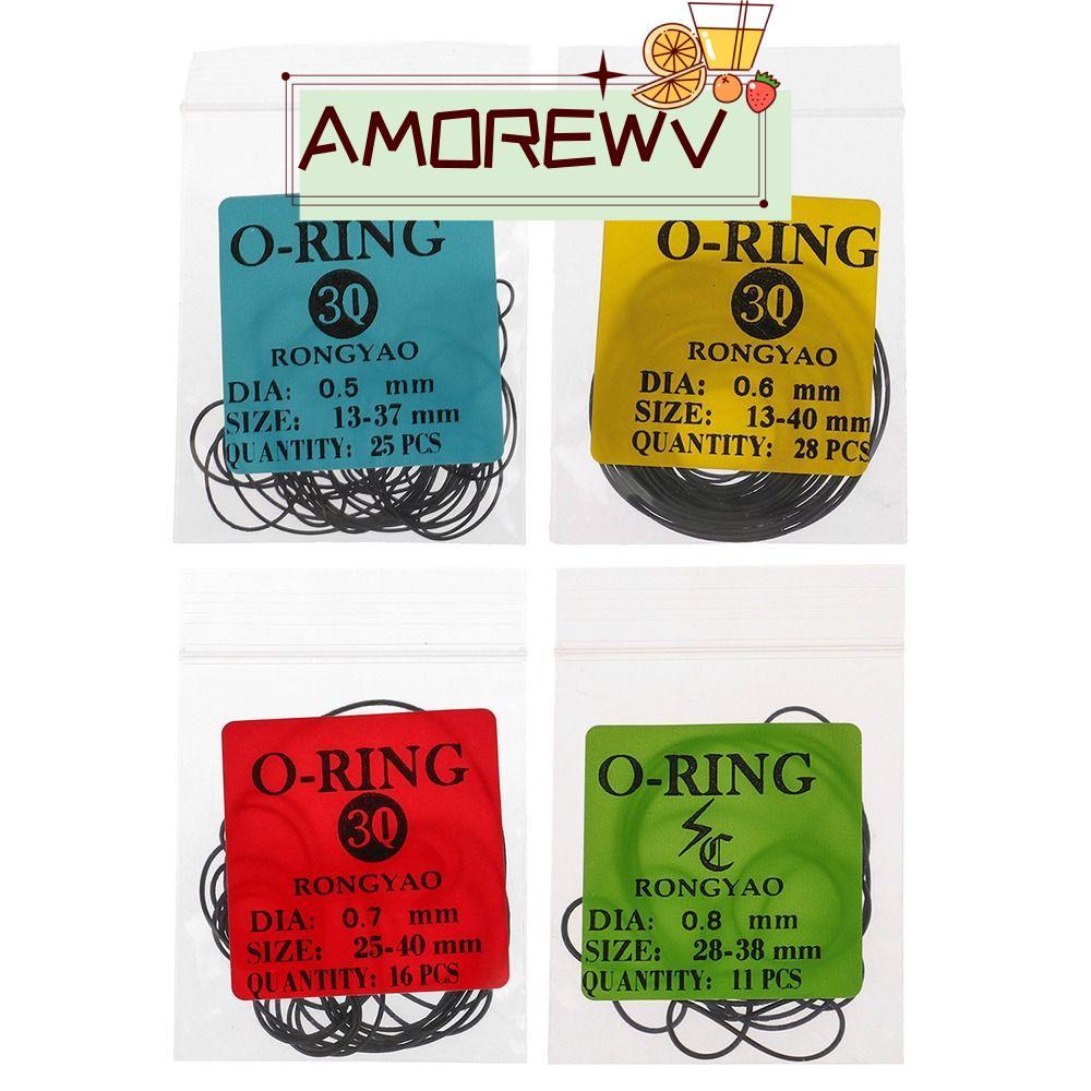 AMOR12WV 4 แพ็คปะเก็นนาฬิกา 0.5/0.6/0.7/0.8 มม.สําหรับช่างซ่อมนาฬิกายาง O-Ring