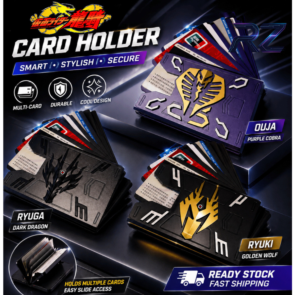 Kamen Rider Ryuki/Ryuga/Ouja Card Holder-Touch n Go Card Sticker Cover