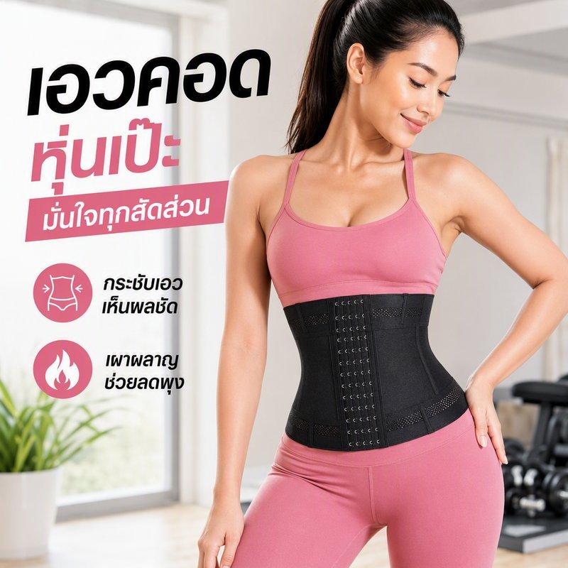COD Body Shaper ผู้หญิง เข็มขัดรัดเอว ตะขอ 3 แถว 12 ตัว กระชับสัดส่วน ช่วยพยุงเอว ปรับท่าทาง ใส่สบาย