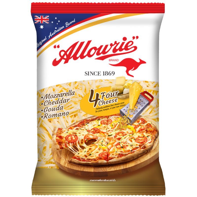 อลาวรี่มิกซ์เนเจอรัลโฟร์ชีส 150กรัม Allowrie Mixed Natural Four Cheese 150g.