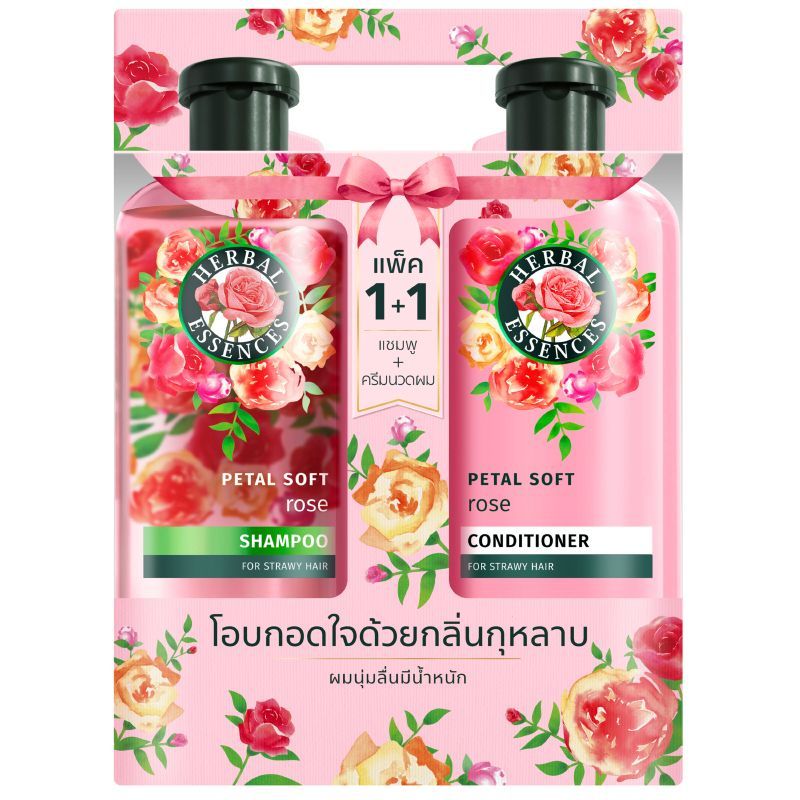 เฮอร์บัลเอสเซนส์เวที่แอนด์สตรองแชมพูและครีมนวดผม 400มล.1แถม1 HerbalSH&Condi 400ml Bonuspack