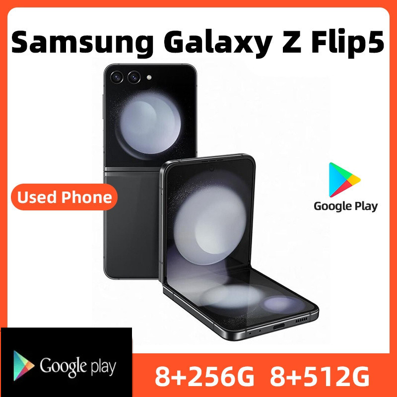 Samsung Galaxy Z Flip 5 5G 256GB ROM SmartPhone Conditioning ที่ยอดเยี่ยมจัดส่งฟรีโทรศัพท์มือสอง