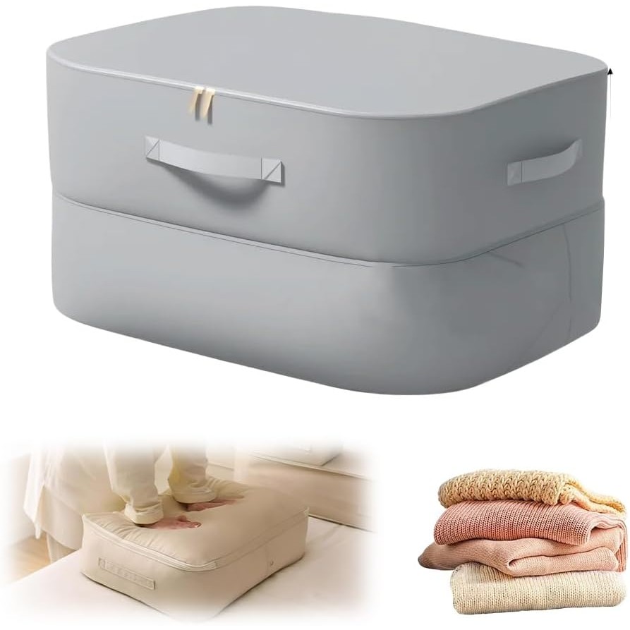 2025 3 ชั้น Ultra Space Saving Compression Organizer, Multifunctional ผ้าพันคอกระเป๋าเก็บสําหรับเสื้อผ้าผ้าห่มผ้านวม, Self Compression Home Organization ต้องมี