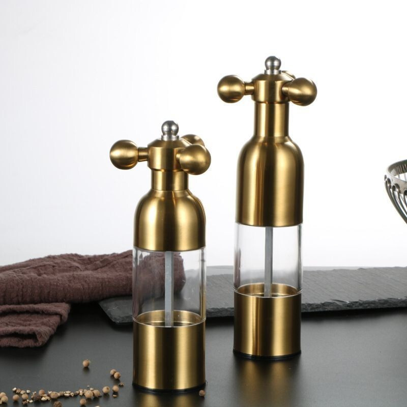 Golden Pepper Sichuan Pepper เครื่องบดสแตนเลสเครื่องมือครัวบ้านร้านอาหารเครื่องบดคู่มือบดขวด AJ2SHT9