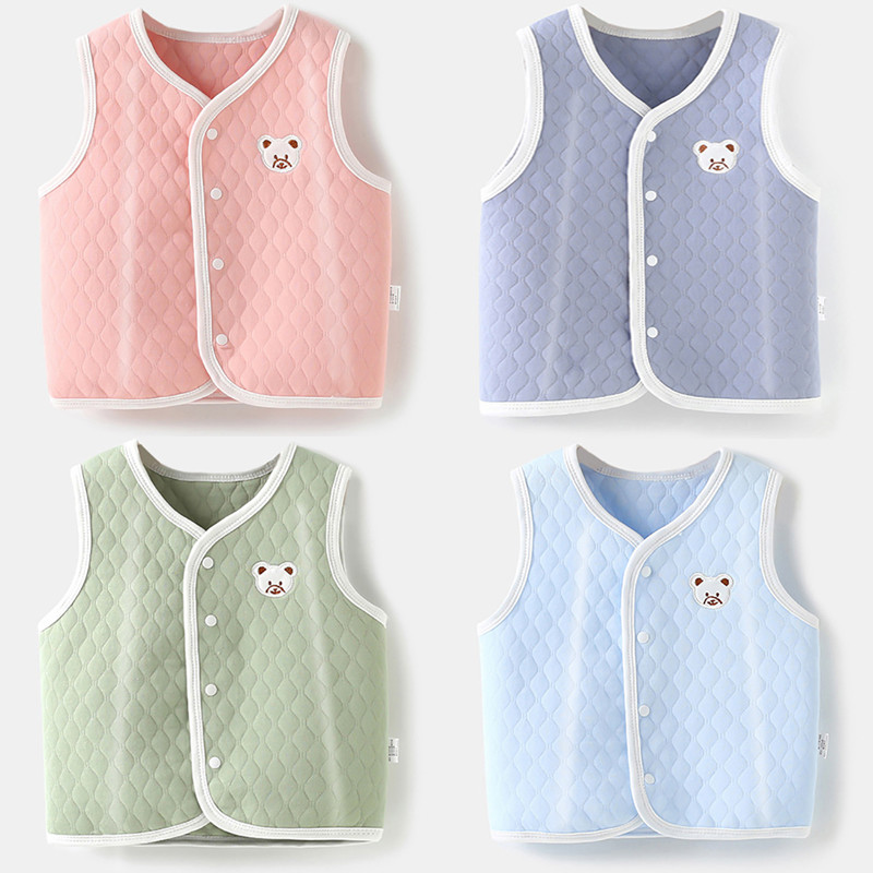 เสื้อกั๊กเด็ก ผ้าฝ้าย 100% สำหรับฤดูใบไม้ผลิ-ใบไม้ร่วง อบอุ่น นุ่มสบาย ปลอดภัยต่อสุขภาพ