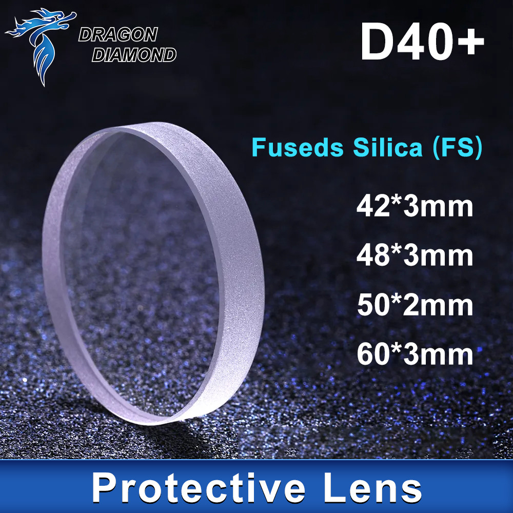 1PC Dia.40mm + เลเซอร์เลนส์ป้องกัน Windows Quartz Fused Silica 18x2 20x2 20x3 สําหรับไฟเบอร์เลเซอร์ 1064nm Raytools คุณภาพสูง