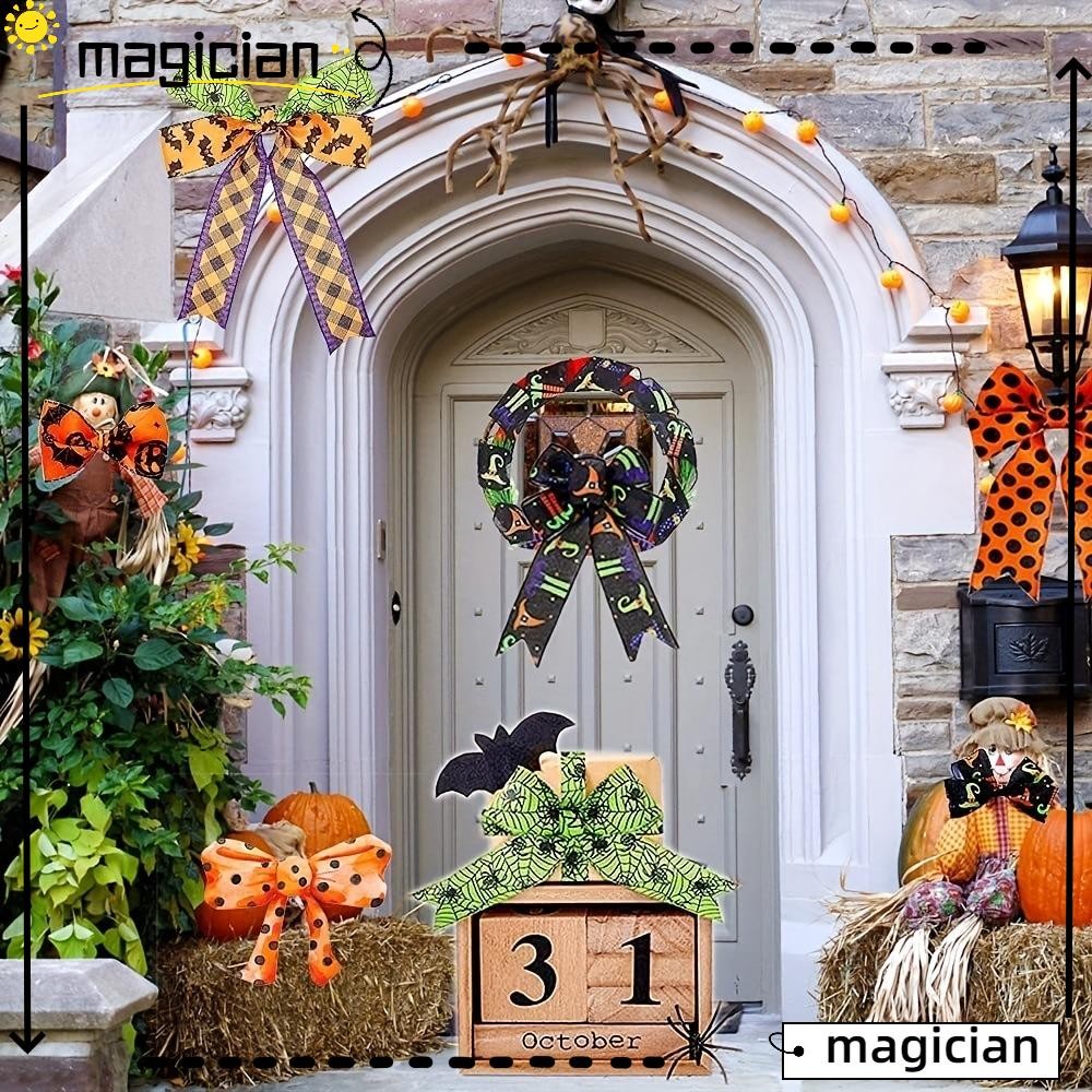 ริบบิ้น MAGICIAN 5Yards, 5Yards Dot พิมพ์งานฝีมือเย็บผ้า DIY, ฟักทอง Spider Handmade ริบบิ้นฮาโลวีน