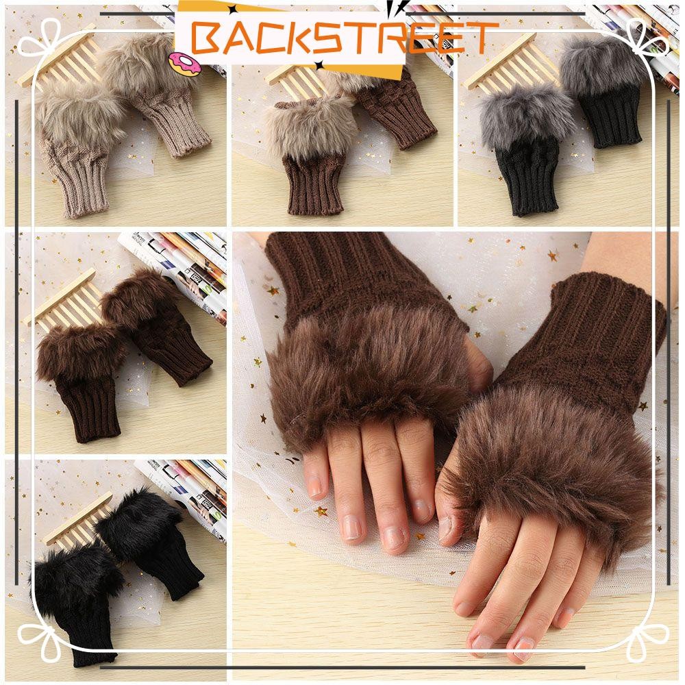 ถุงมือข้อมือแฟชั่นจากขนสัตว์แกะปลอม เหมาะสำหรับฤดูหนาว