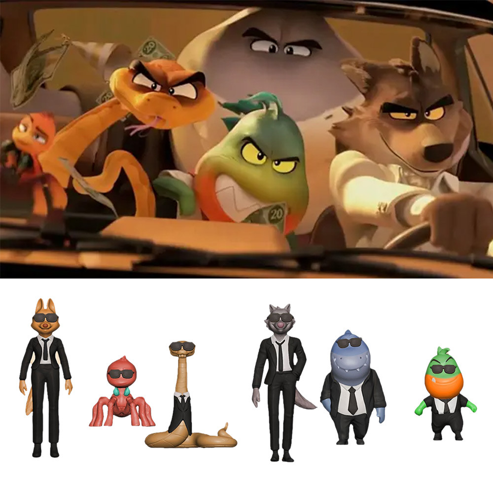 6pcs The Bad Guys Mr. Wolf Mr. Snake Action Figure Model Toys