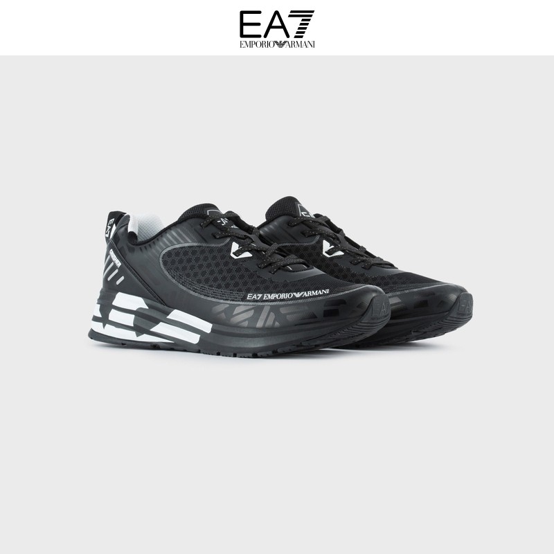 EMPORIO ARMANI / ARMANI EA7 รองเท้าผ้าใบพิมพ์โลโก้สำหรับผู้ชายและผู้หญิง