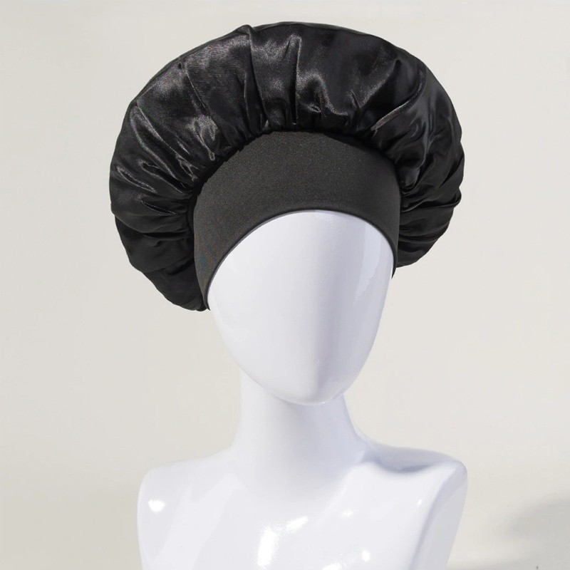 BAZZR ใหม่ หมวกนอน ผ้าซาติน สีพื้น ดูแลการนอน สําหรับผู้หญิง และผู้ชาย หมวกงาม