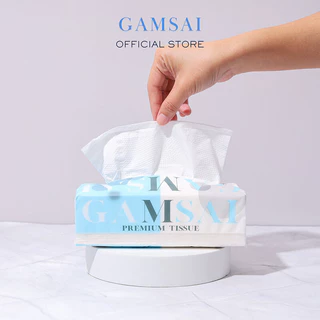 Gamsai Premium Facial Tissue 4 Layers [280 Sheets x 5pcs] กระดาษทิชชู่เช็ดหน้า แก้มใส รุ่น Premium.