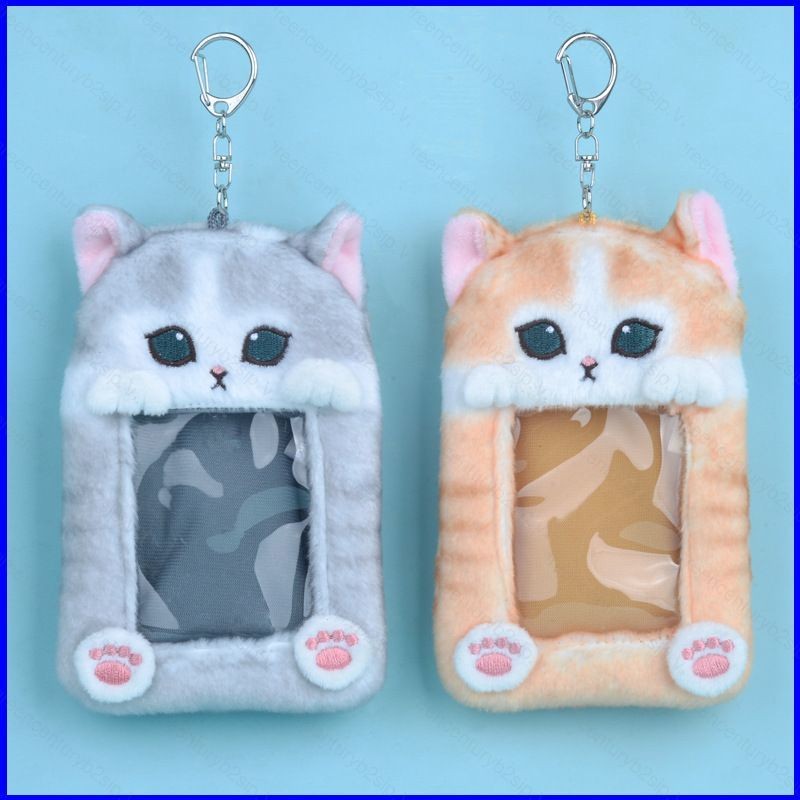 G2P น่ารัก Mofusand Cat Plush IC Card Holder ของขวัญสําหรับสาวกระเป๋าจี้พวงกุญแจ School Bus Metro Ca