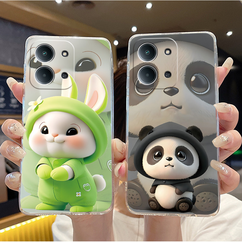 สําหรับ Xiaomi Redmi 15C 4G 5G/Poco C85 4Gซิลิโคนนุ่มTPU Anti-Fallเคสโทรศัพท์Insน่ารักสไตล์พิมพ์รูปแบบPandaกระต่ายกันกระแทกเคสใส