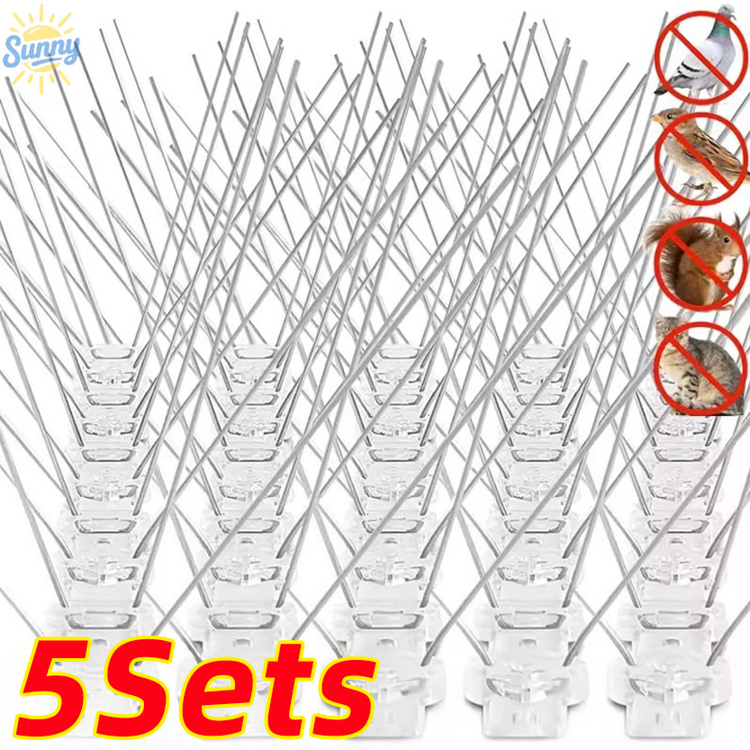 1/3/5Sets กระรอก Cat Deterrent Nails / สแตนเลส Bird Repeller Spikes / ระเบียงหลังคา Anti-theft Spike