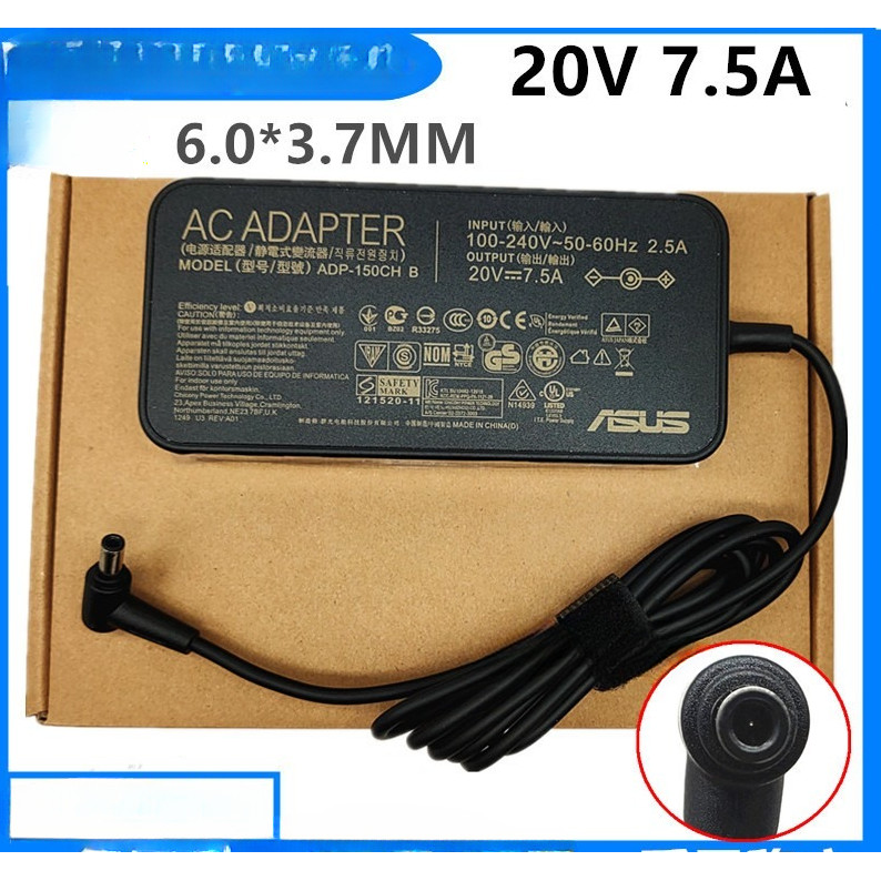 อัสซุส ADP-150CH B Flight Fortress 7 อะแดปเตอร์แล็ปท็อป FX95G D สายชาร์จ 20V7.5A6.0MM * 3.7 มม