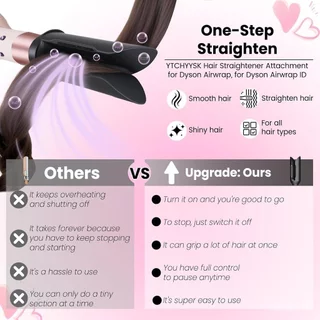 อัพเกรดเครื่องหนีบผมสิ่งที่แนบมาสําหรับ Dyson Airwrap HS01 HS05 HS08, Gentle Airflow Smooth หัวฉีดสําหรับ Air wrap จาก Curly Coliy เปียกตรง Smooth Sleek Shiny Hair