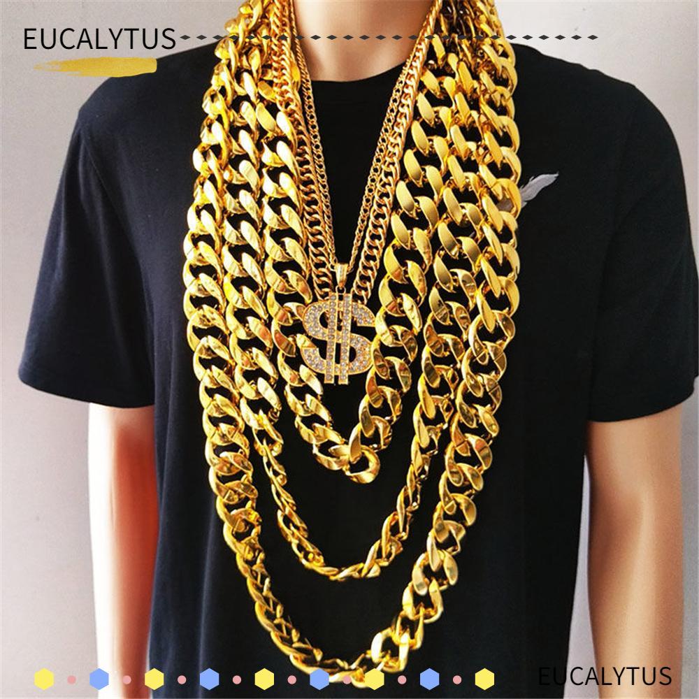 EUCALYTUSTH สร้อยคอโซ่เครื่องประดับ Hip Hop Chunky Chain Gothic Rock Hip Hop