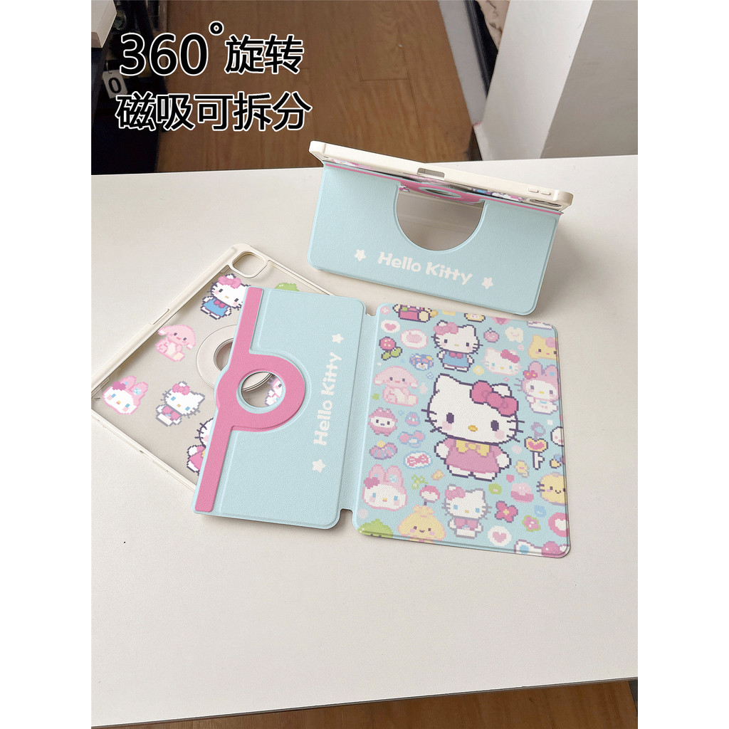 ยี่ห้อใหม่น่ารัก KT Cat Apple iPad รุ่นที่ 10 เคสป้องกันแบบพับได้, เหมาะสําหรับ iPhone air6 แท็บเล็ต