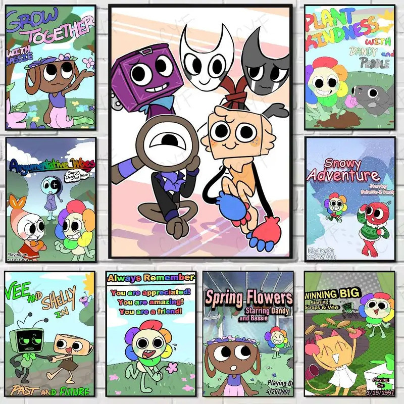 เกมยอดนิยม D-Dandys World โปสเตอร์ที่สวยงามความงามตกแต่งผนังภาพวาดสติกเกอร์ของขวัญ