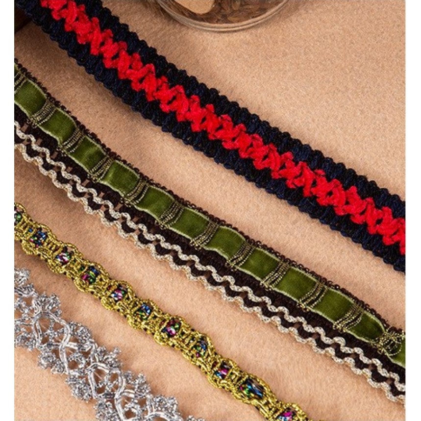 3 หลาโพลีเอสเตอร์ Filigree ถักผ้า Applique ลูกไม้ Trim เย็บ DIY เบาะโคมไฟคอ Headwear ผ้าม่านประสิทธิ