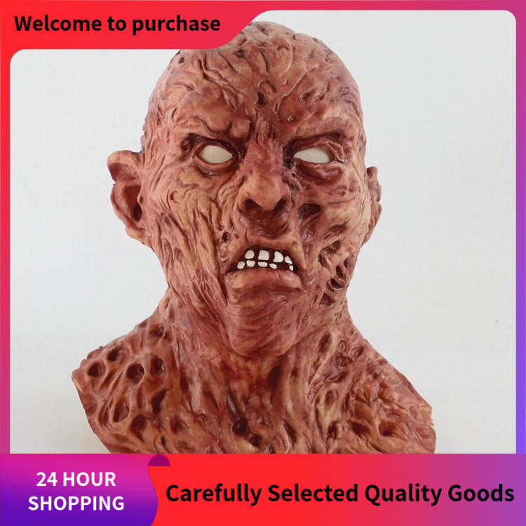 ฮาโลวีน Freddy Mask cos ฟิล์มโทรทัศน์สยองขวัญชีวเคมี Zombie Face Ghost Mask Bad Jason Zombie Headgea