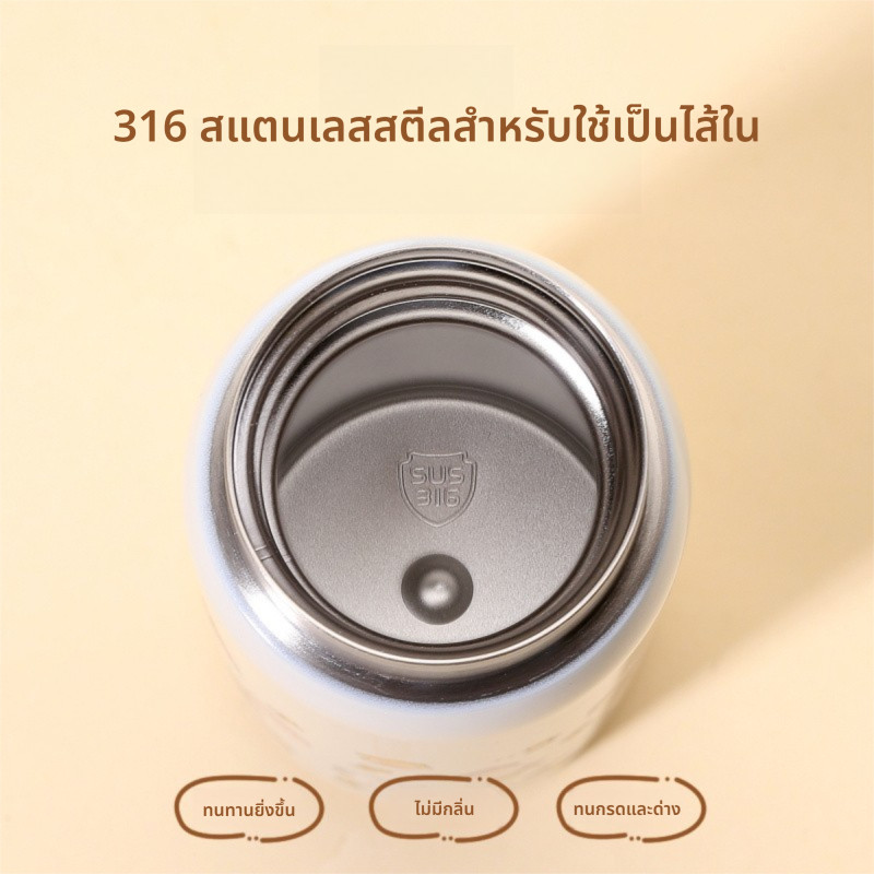 Snoopy Pocket Thermos Cup ถ้วยน้ําสุภาพสตรีขนาดเล็ก 316 ถ้วยน้ําสแตนเลส Mini น้ําหนักเบาถ้วย 200ml ความจุ - รูปที่ 2