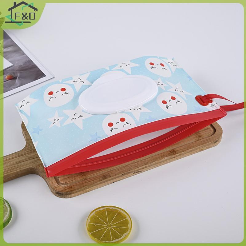 F&O 1 PC EVA Baby Wet Wipe Pouch Wipes Holder Case Flip Cover Snap-Strap นํากลับมาใช้ใหม่รีฟิลเปียกเช็ดกระเป๋ากลางแจ้งที่มีประโยชน์กล่องกระดาษทิชชู