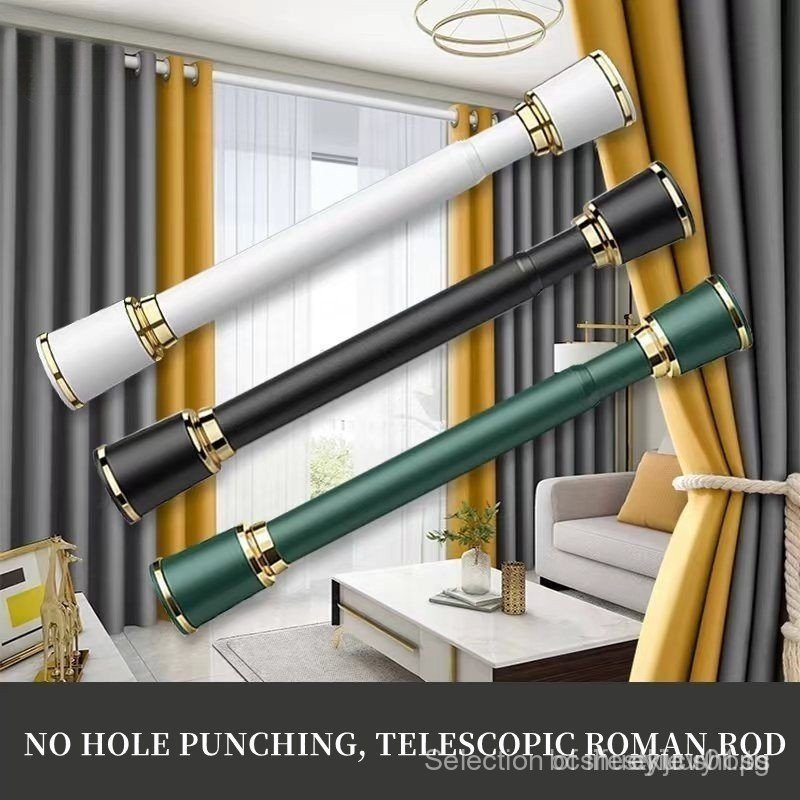 LANDMAN ผ้าม่าน Telescopic Rod, แบริ่งโหลด 190Kg ราวม่านอาบน้ํา, Telescopic Roman Rod, เสาราวตากผ้า 