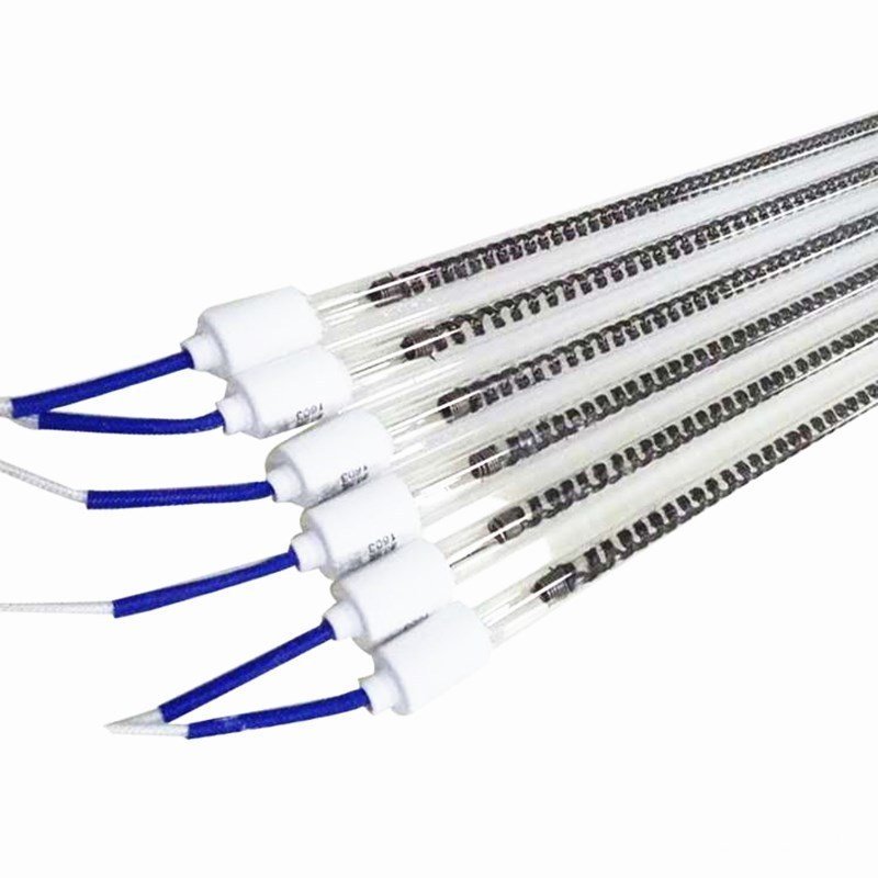 ไฟฟ้าเครื่องทําความร้อนหลอดความร้อนสูญญากาศแห้งอินฟราเรดความร้อนเตาอบคาร์บอนไฟเบอร์ Gold-Plated สีคว