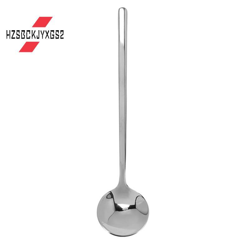 Hzsbckjyxgs21 ชิ้น/เซ็ตกาแฟ Scoop 304 ช้อนกาแฟสแตนเลสด้ามยาวขนมหวานช้อนชาชุดอุปกรณ์ครัวเงิน S